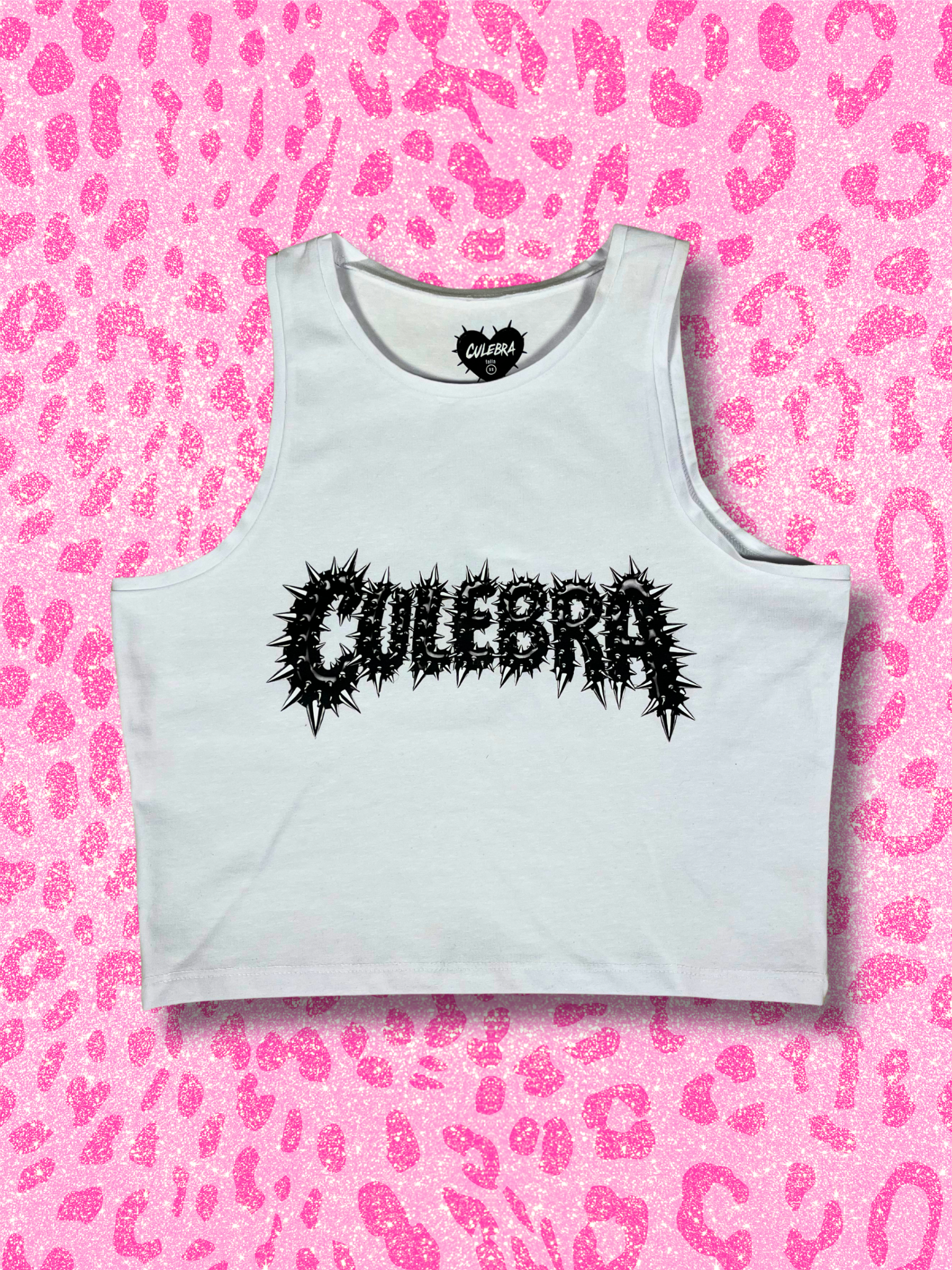 Crop top slime spike blanco