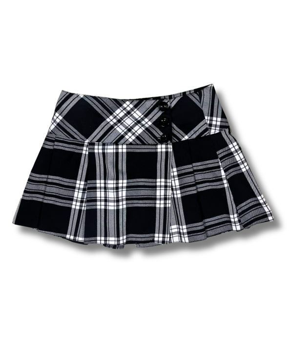 Minifalda de cuadros blanca y negra