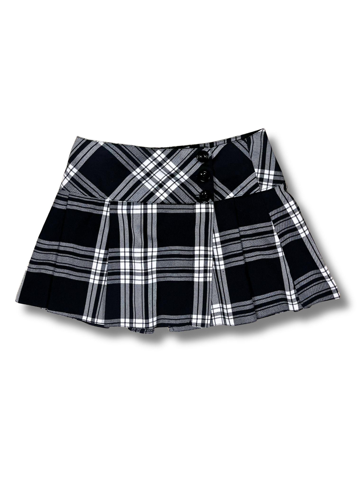 Minifalda de cuadros blanca y negra