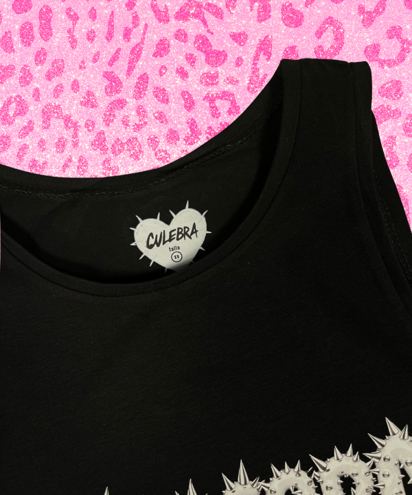 Alternative view of Crop top slime spike negro
